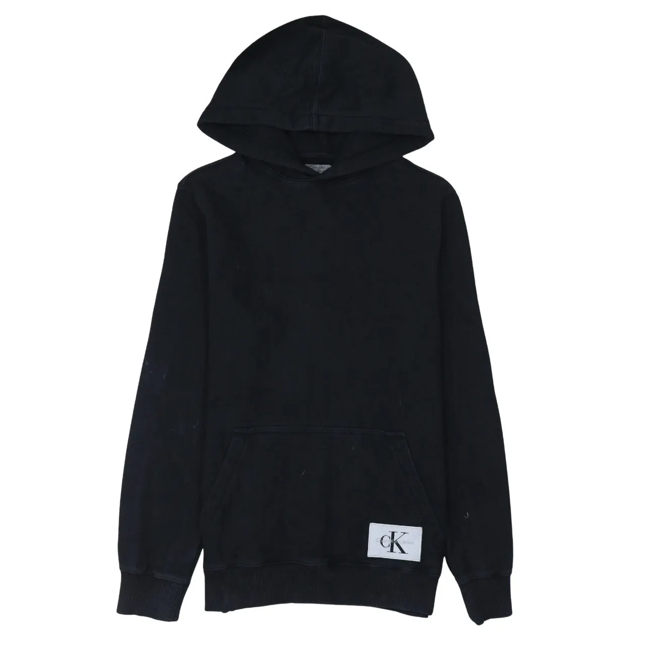 Calvin Klein 90's Drawstring Pockets Pullover Hoodie Large Black sold by Vintage Club