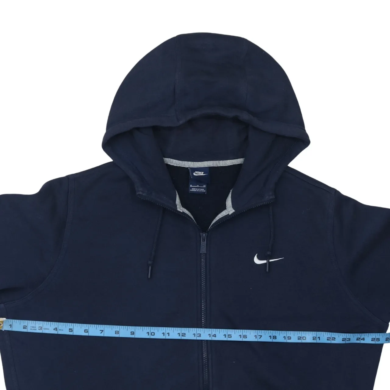 Nike 90's Swoosh Full Zip Up Hoodie XLarge Navy Blue sold by Vintage Club product image thumbnail 5