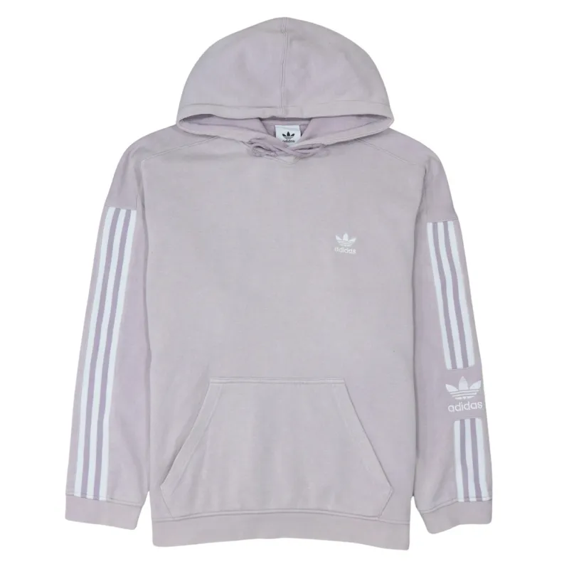 Adidas Lilac Purple Hoodie Men's Large Trefoil Logo Three Stripe Sleeve Pullover Sweatshirt sold by Vintage Club