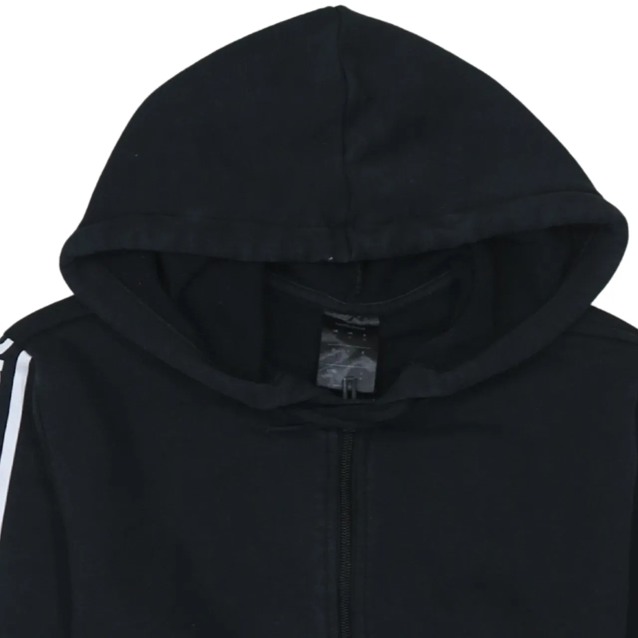 Adidas Black Zip Hoodie Women’s Small Sleeve Logo Tape Split Pockets Casual Top sold by Vintage Club product image thumbnail 3