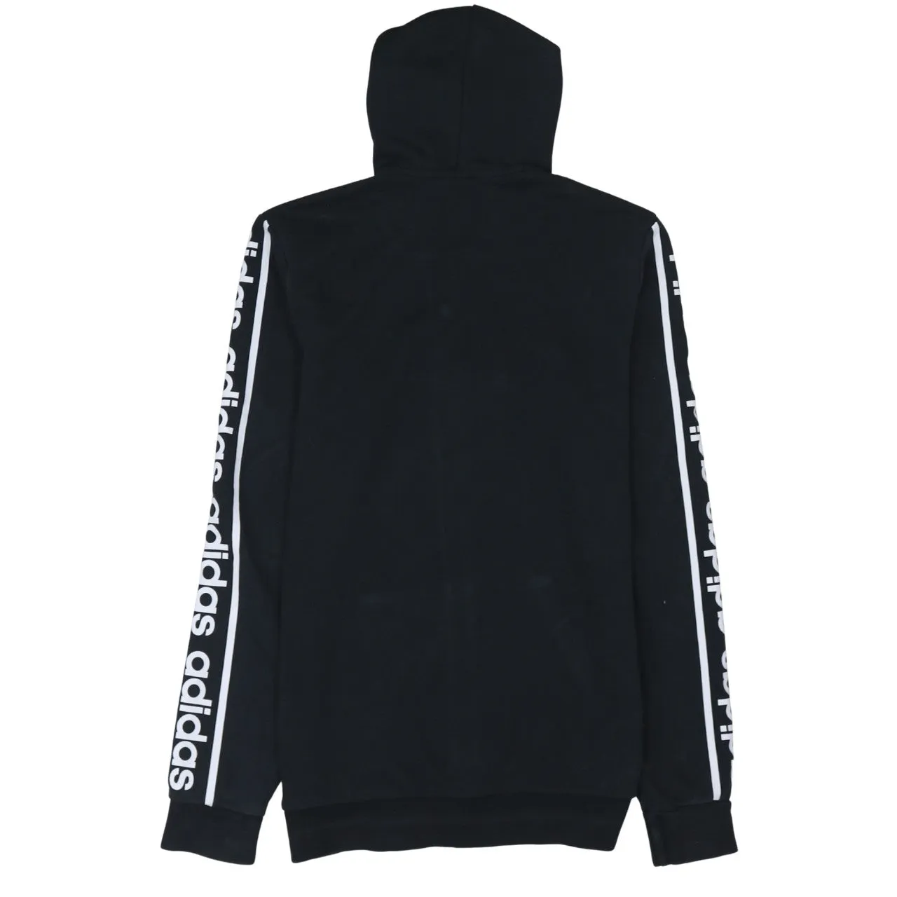 Adidas Black Zip Hoodie Women’s Small Sleeve Logo Tape Split Pockets Casual Top sold by Vintage Club product image thumbnail 2