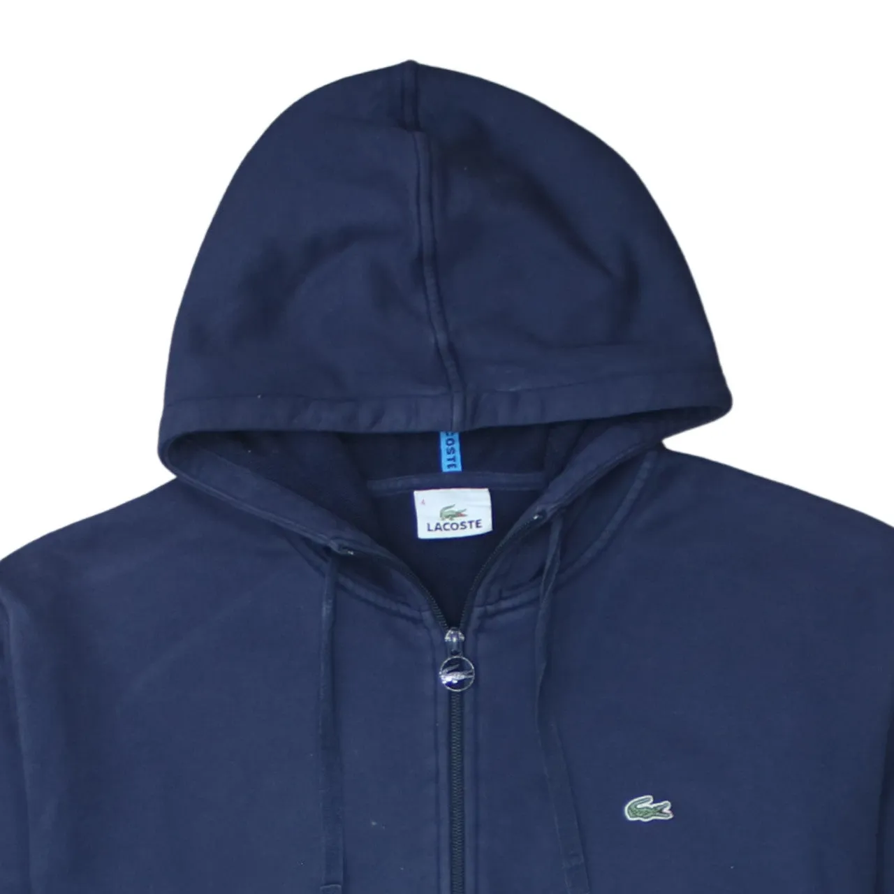 Lacoste 90's Lightweight Full Zip Up Hoodie Medium Navy Blue sold by Vintage Club product image thumbnail 3