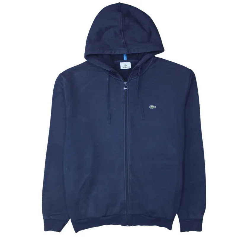 Lacoste 90's Lightweight Full Zip Up Hoodie Medium  Navy Blue made by Lacoste