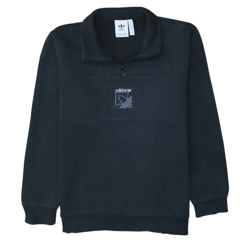 Adidas 90's Lightweight Quarter Zip Sweatshirt Medium Black sold by Vintage Club