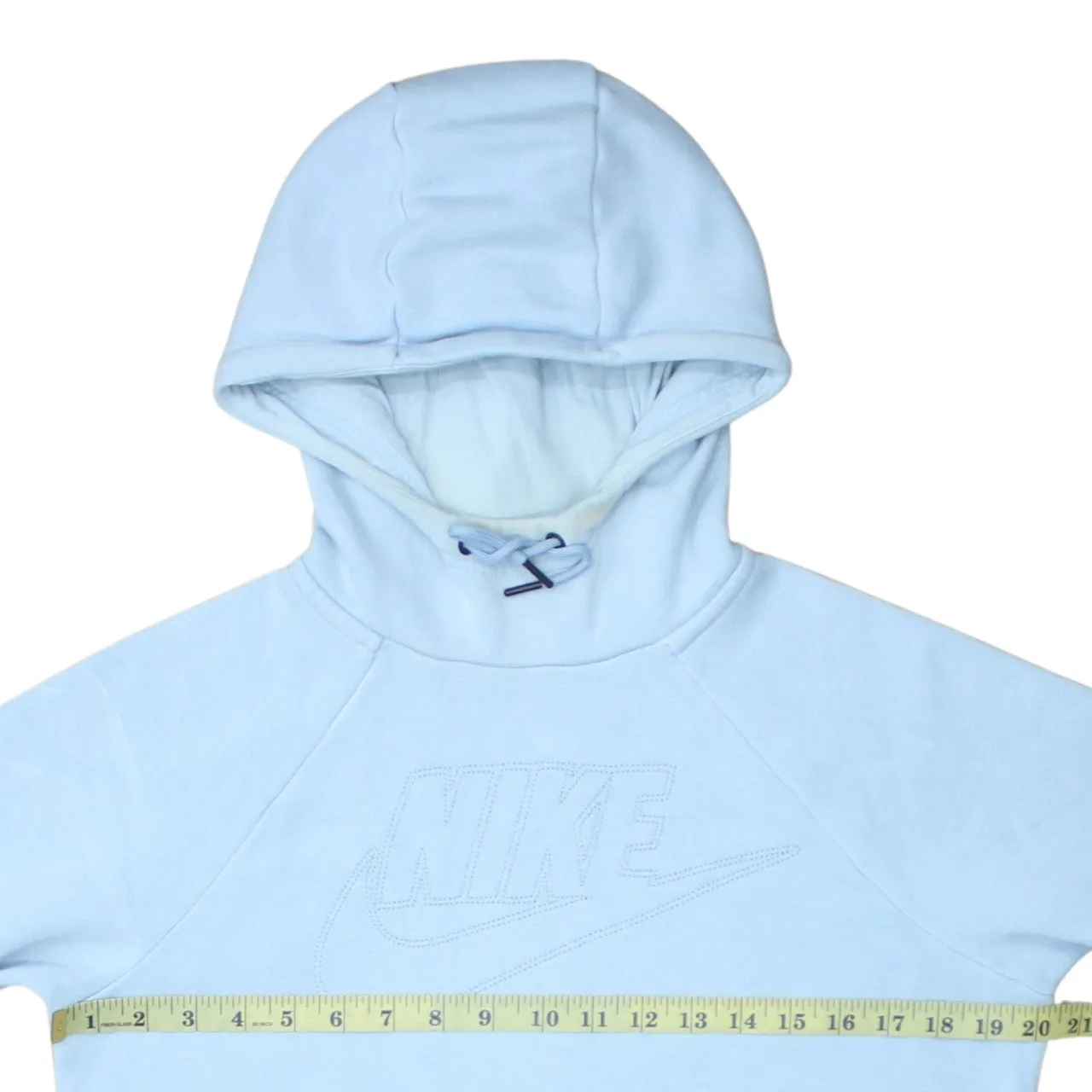 Nike Light Blue Hoodie Men's Small Embroidered Chest Logo Front Pocket Pullover Sweatshirt sold by Vintage Club product image thumbnail 5