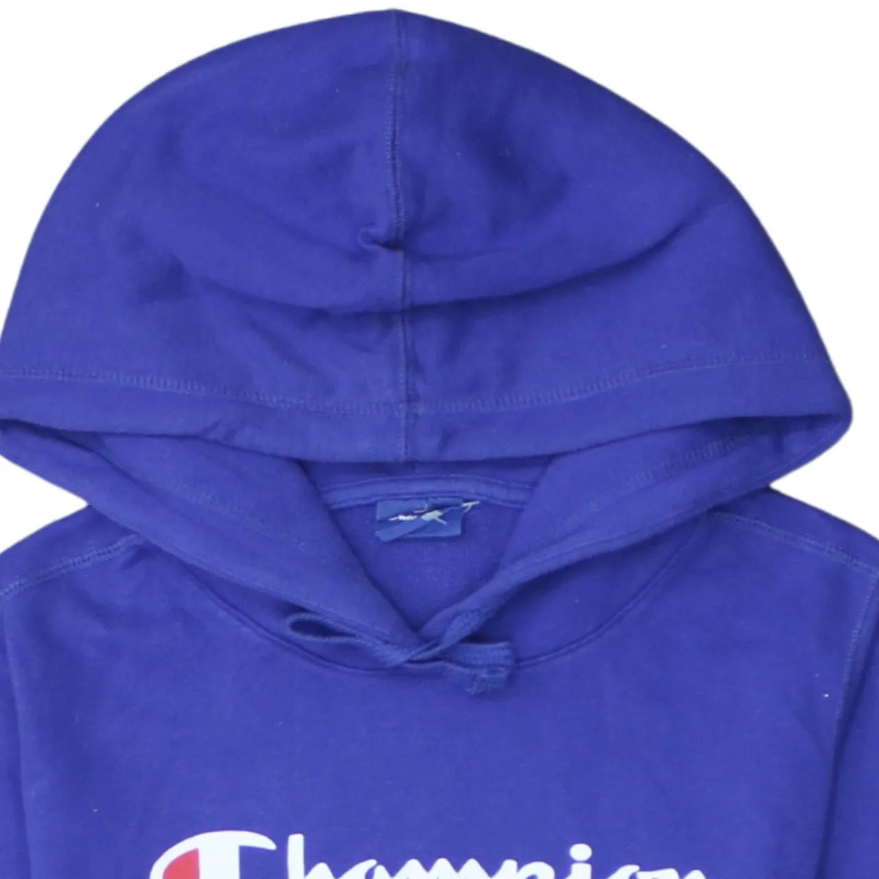 Champion Royal Blue Hoodie Women's Medium Printed Chest Logo Front Pocket Pullover Sweatshirt sold by Vintage Club product image thumbnail 3