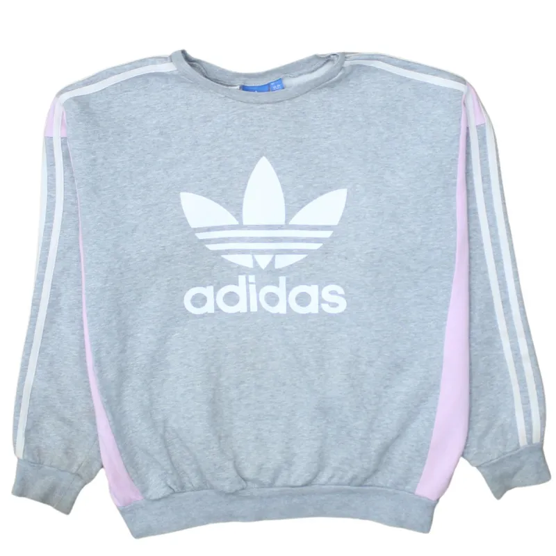 Adidas 90's Spellout Crew Neck Sweatshirt Large Grey sold by Vintage Club