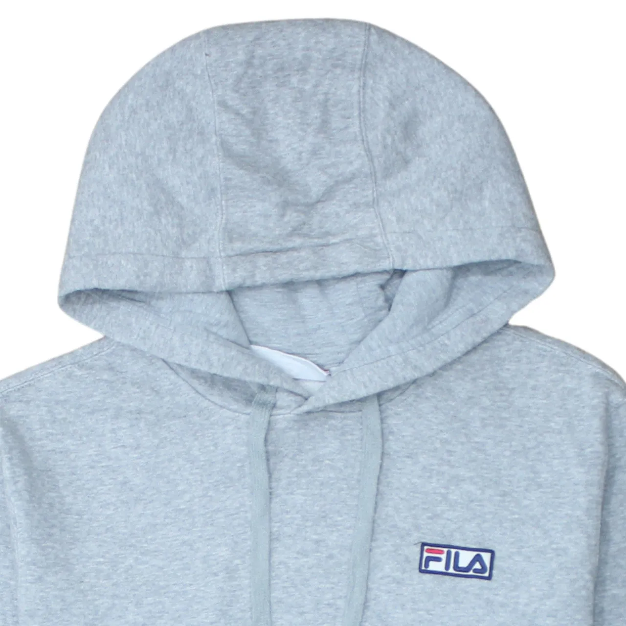 Fila Light Grey Hoodie Men's Small Embroidered Chest Logo Front Pocket Fleece Pullover sold by Vintage Club product image thumbnail 3