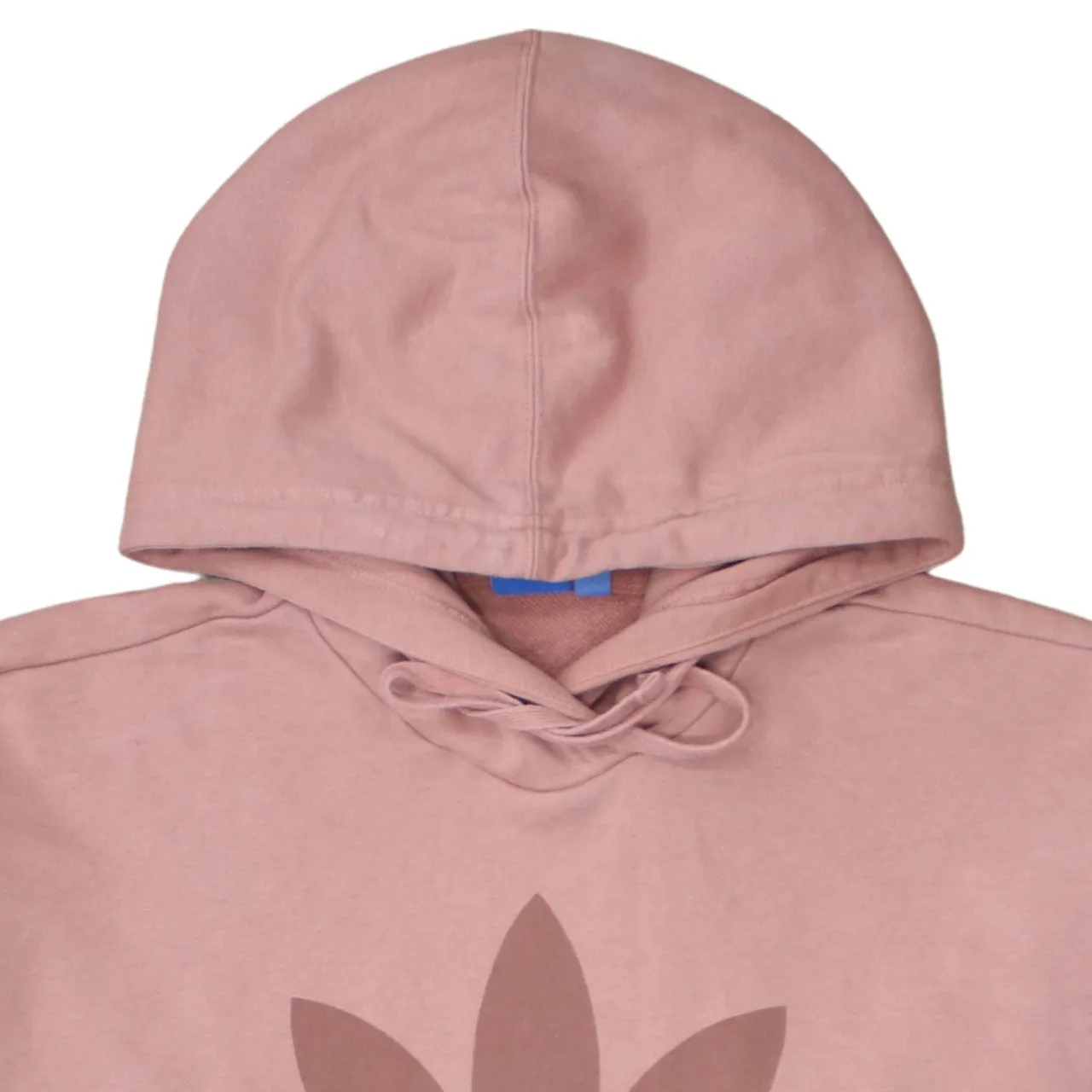 Adidas Pink Hoodie Women’s Medium Trefoil Printed Logo Front Pocket Pullover Sweatshirt sold by Vintage Club product image thumbnail 3