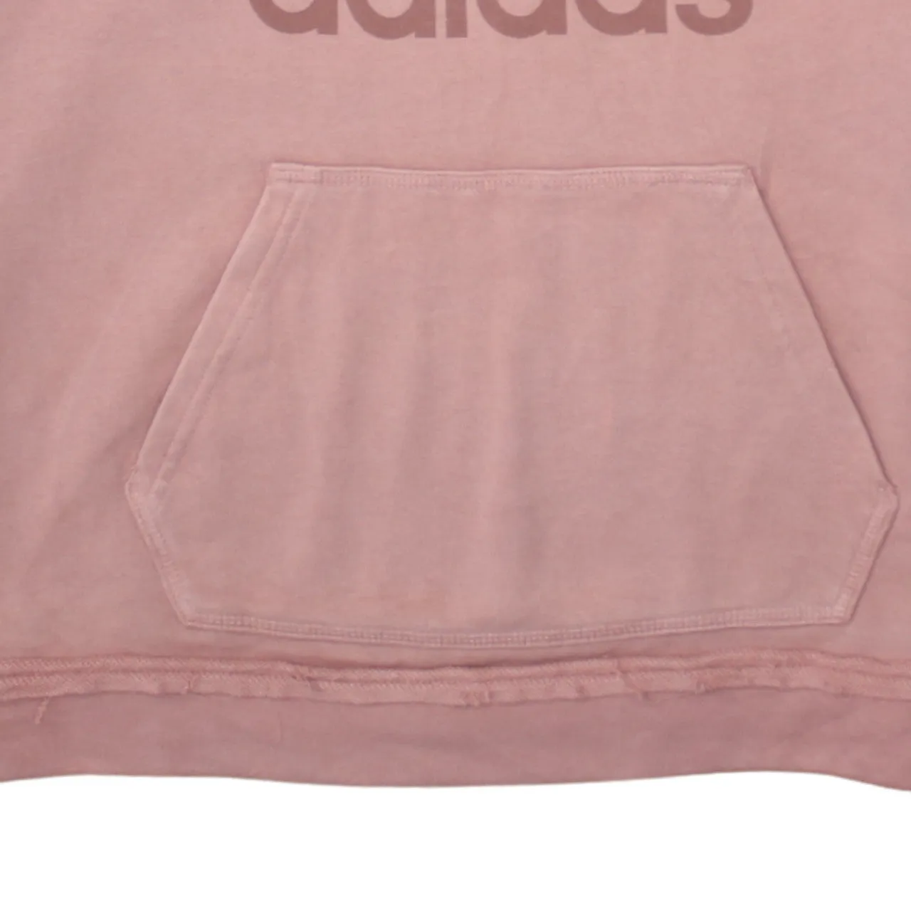 Adidas Pink Hoodie Women’s Medium Trefoil Printed Logo Front Pocket Pullover Sweatshirt sold by Vintage Club product image thumbnail 4