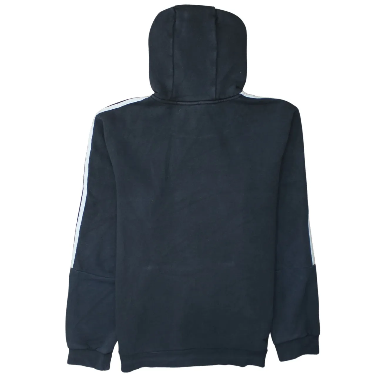 Adidas 90's Striped Sleeve Pullover Hoodie Medium Black sold by Vintage Club product image thumbnail 2