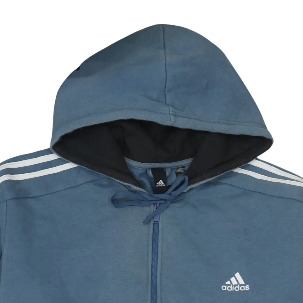 Adidas 90's Striped Sleeve Full Zip Up Hoodie XXLarge (2XL) Blue sold by Vintage Club product image thumbnail 3