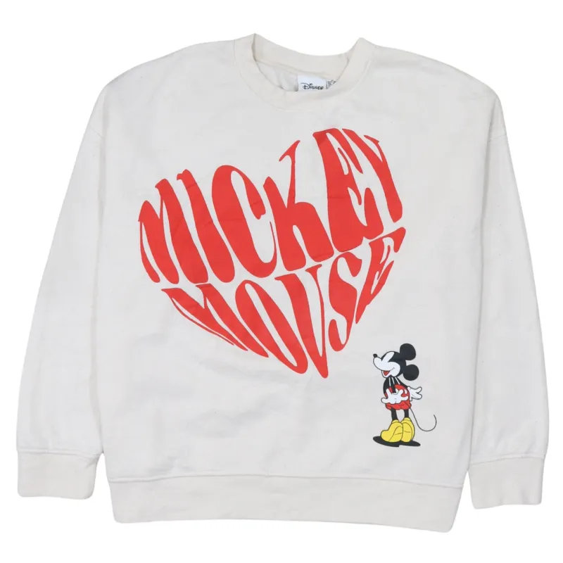 Disney 90's Mickey Mouse Crew Neck Sweatshirt XLarge Beige Cream sold by Vintage Club