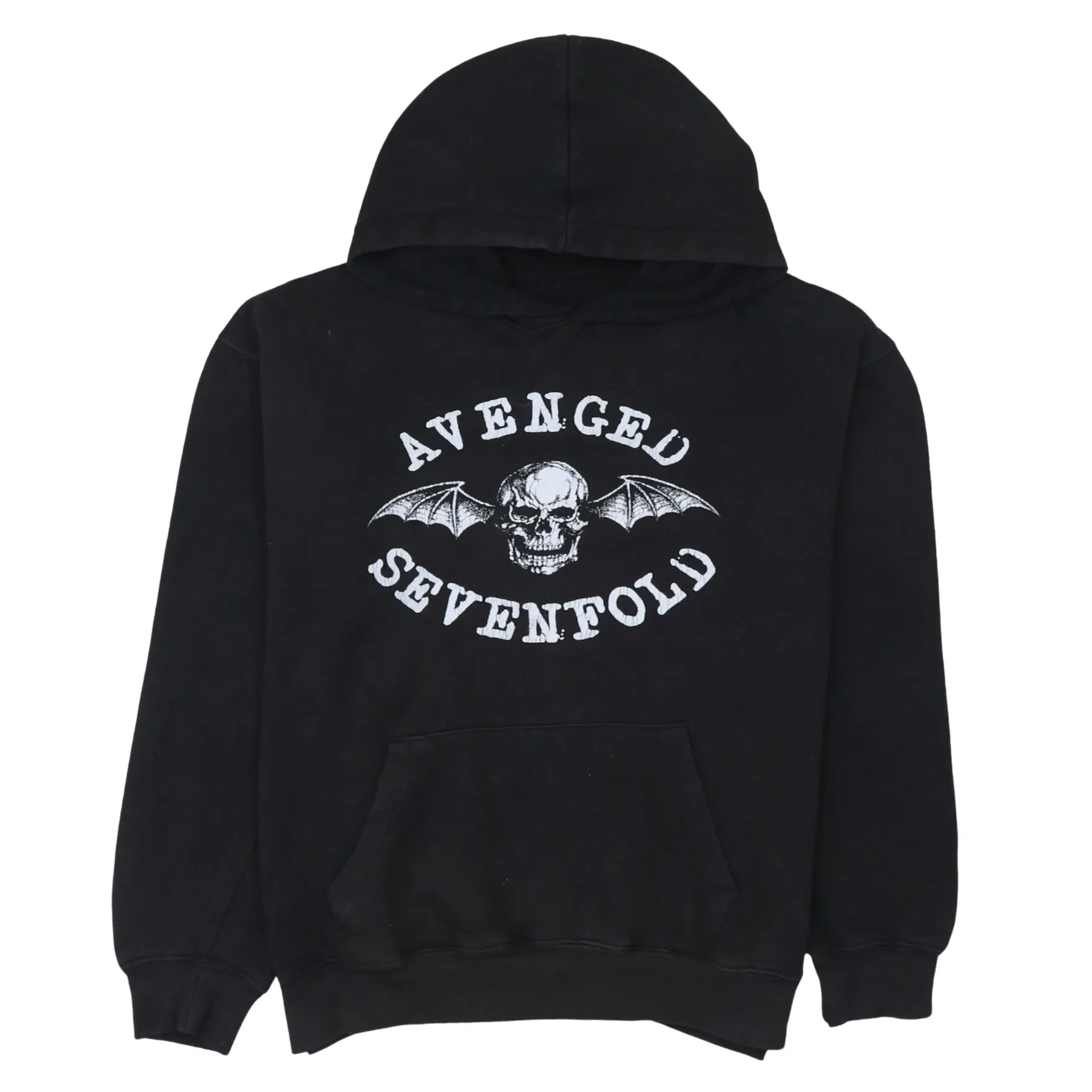 Retro 90's Drawstring Pockets Pullover Hoodie Medium Black sold by Vintage Club