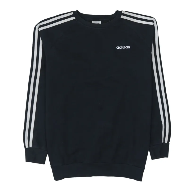 Adidas 90's Striped Sleeve Crew Neck Sweatshirt XSmall Black sold by Vintage Club