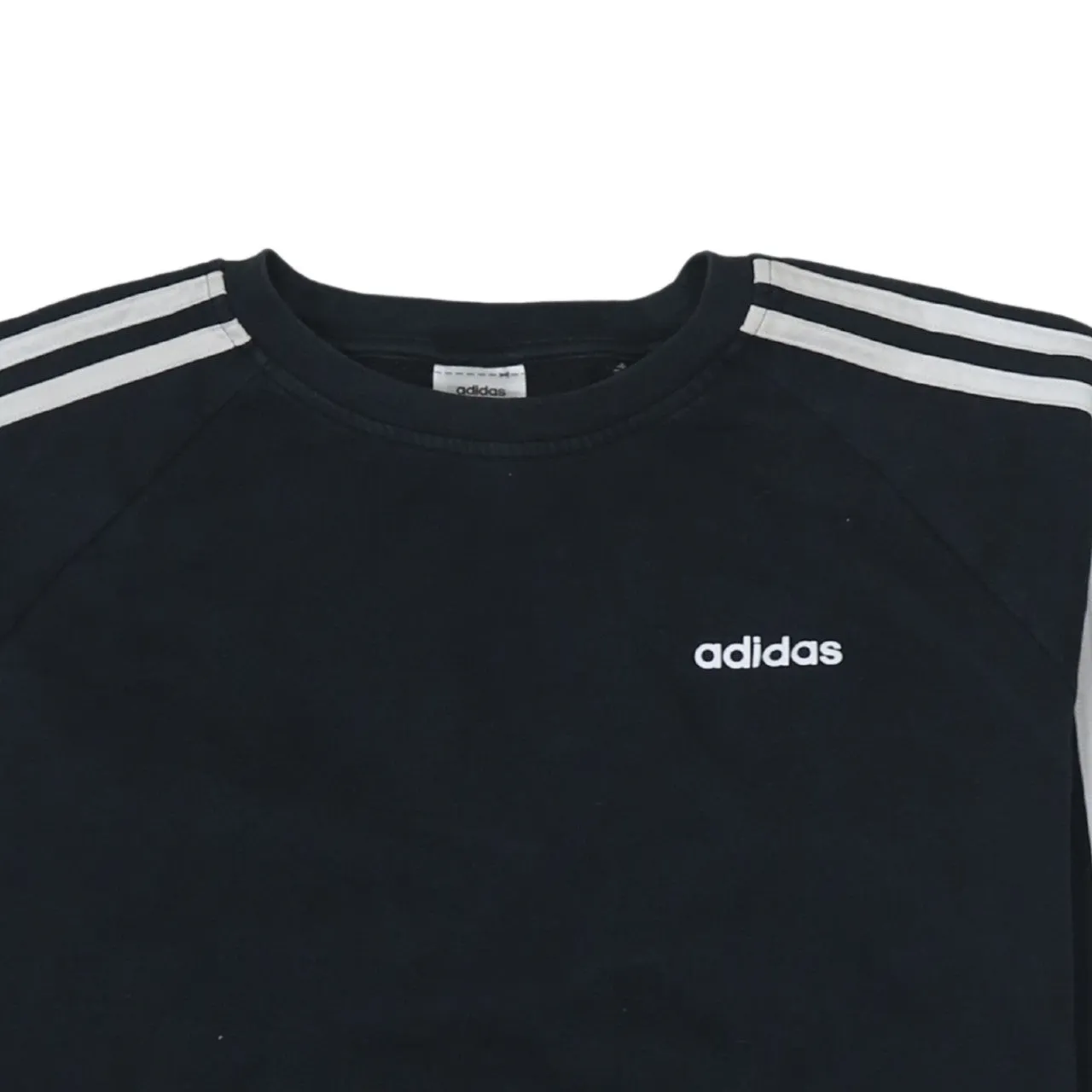 Adidas Black Sweatshirt Women’s XSmall Embroidered Logo Three Stripe Sleeves Pullover Top sold by Vintage Club product image thumbnail 3