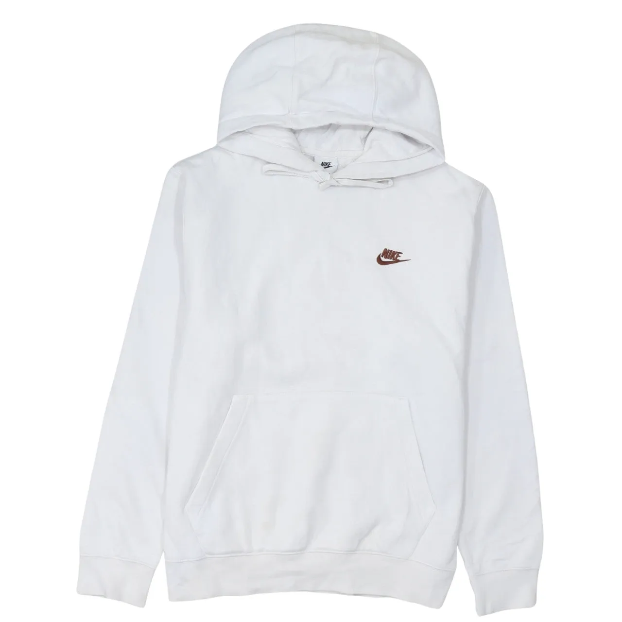 Nike 90's Swoosh Pullover Hoodie Medium White sold by Vintage Club