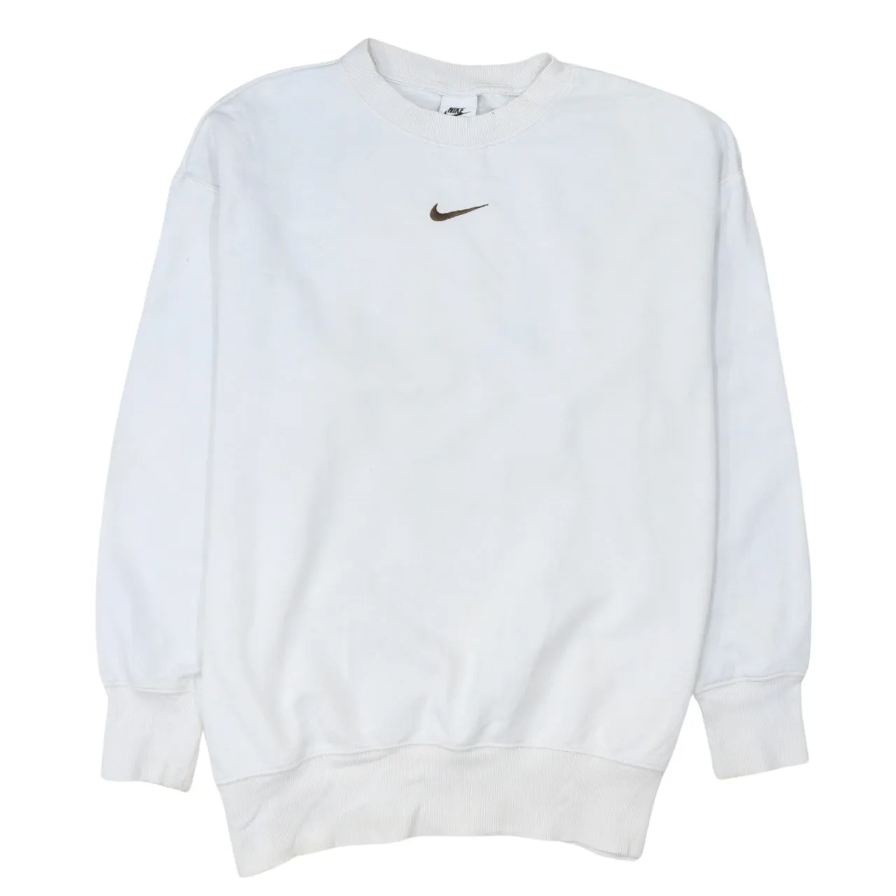 Nike 90's Center Middle Swoosh Crew Neck Sweatshirt Small White sold by Vintage Club