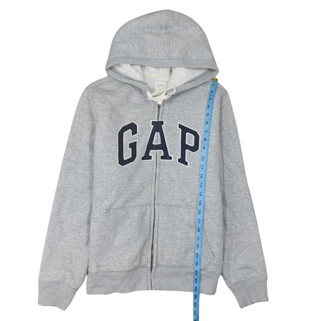 Gap 90's Spellout Full Zip Up Hoodie Large Grey sold by Vintage Club product image thumbnail 5