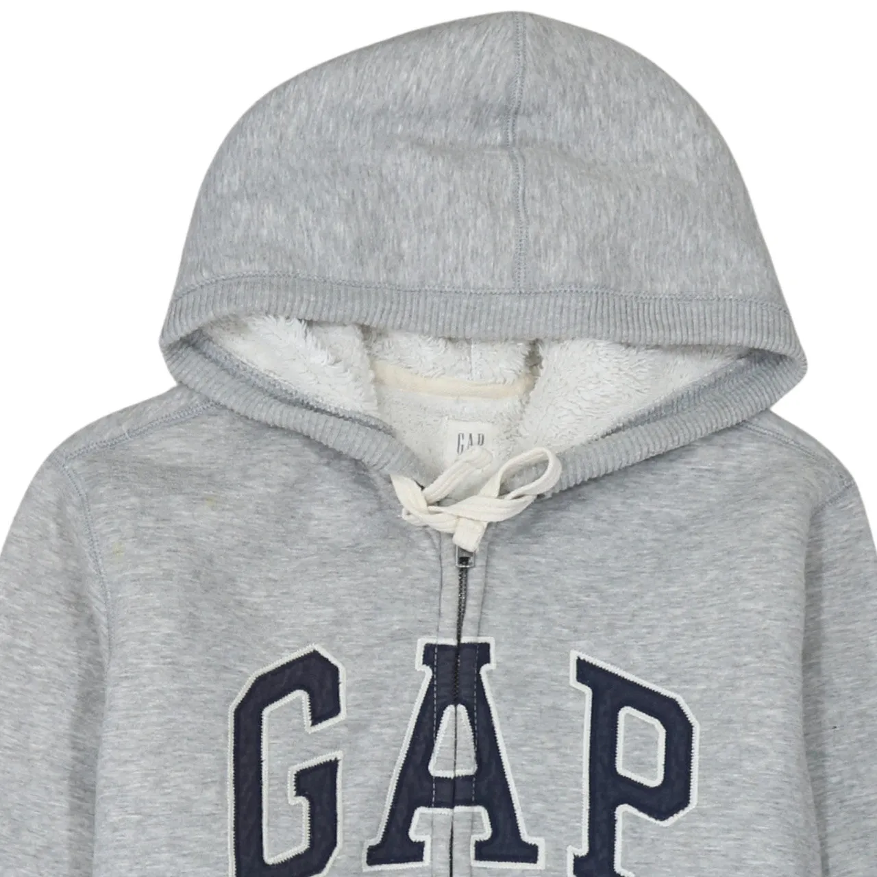 Gap 90's Spellout Full Zip Up Hoodie Large Grey sold by Vintage Club product image thumbnail 3