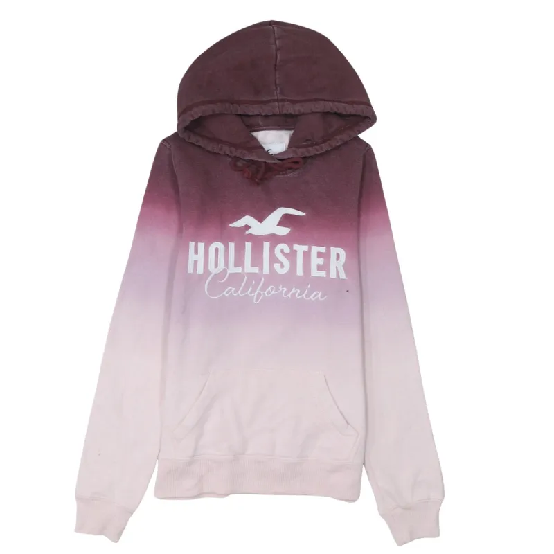 Hollister 90's Spellout Pullover Hoodie XSmall Burgundy Red sold by Vintage Club