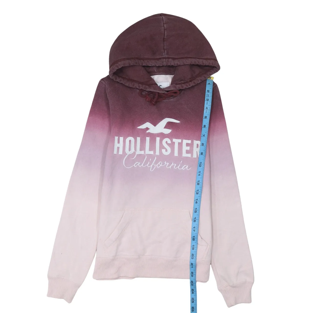 Hollister 90's Spellout Pullover Hoodie XSmall Burgundy Red sold by Vintage Club product image thumbnail 5