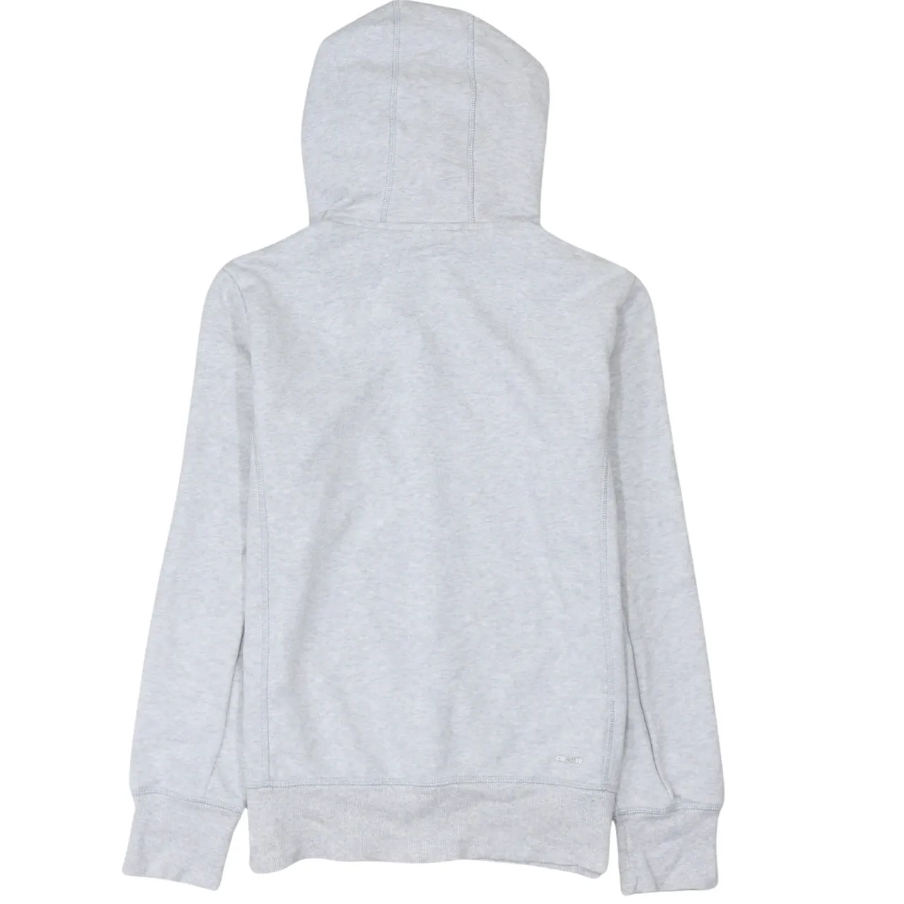 Adidas Light Grey Zip Hoodie Women's Small Subtle Logo Drawstring Hood Casual Sweatshirt sold by Vintage Club product image thumbnail 2
