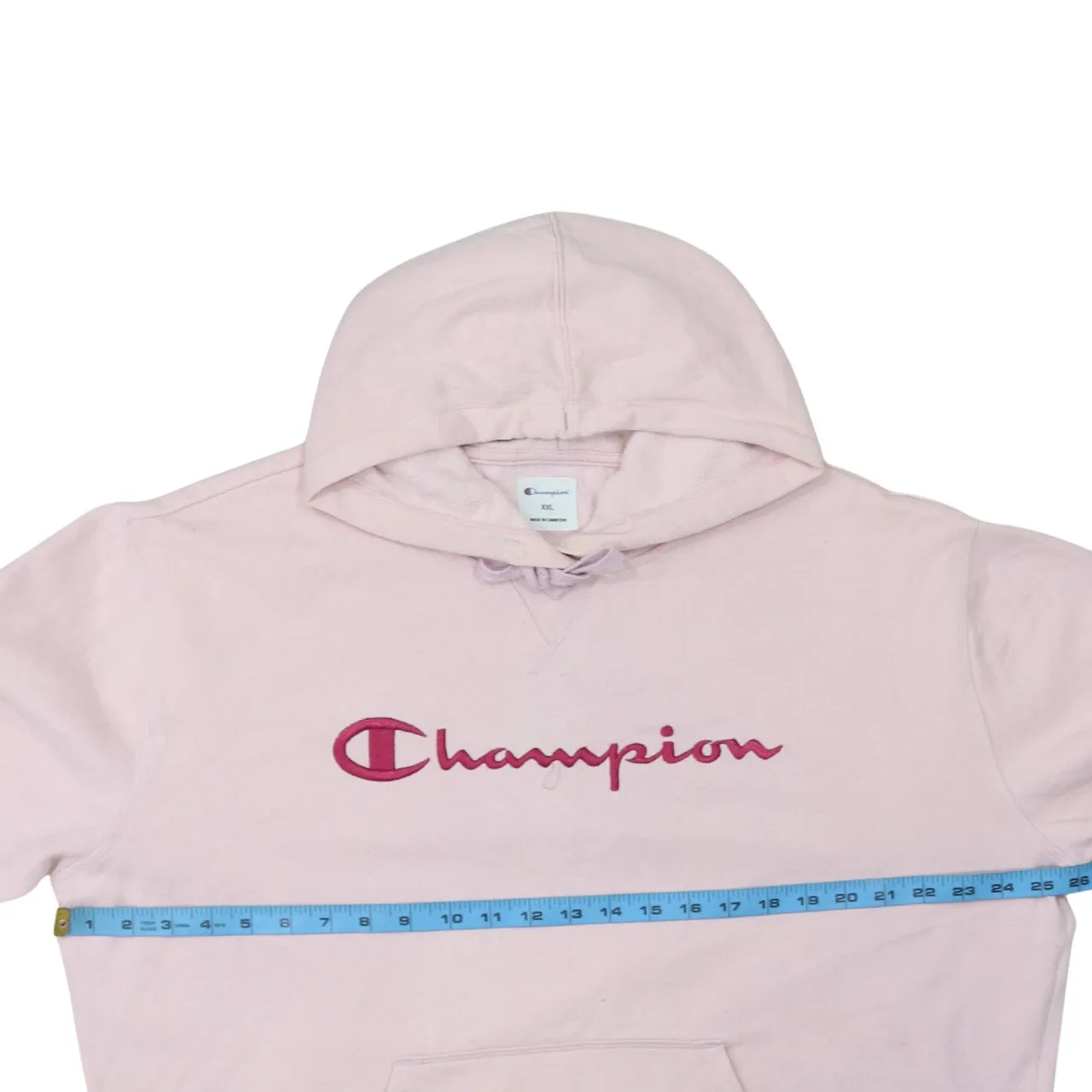 Champion Light Pink Hoodie Women’s XXLarge Embroidered Script Logo Front Pocket Pullover Sweatshirt sold by Vintage Club product image thumbnail 5