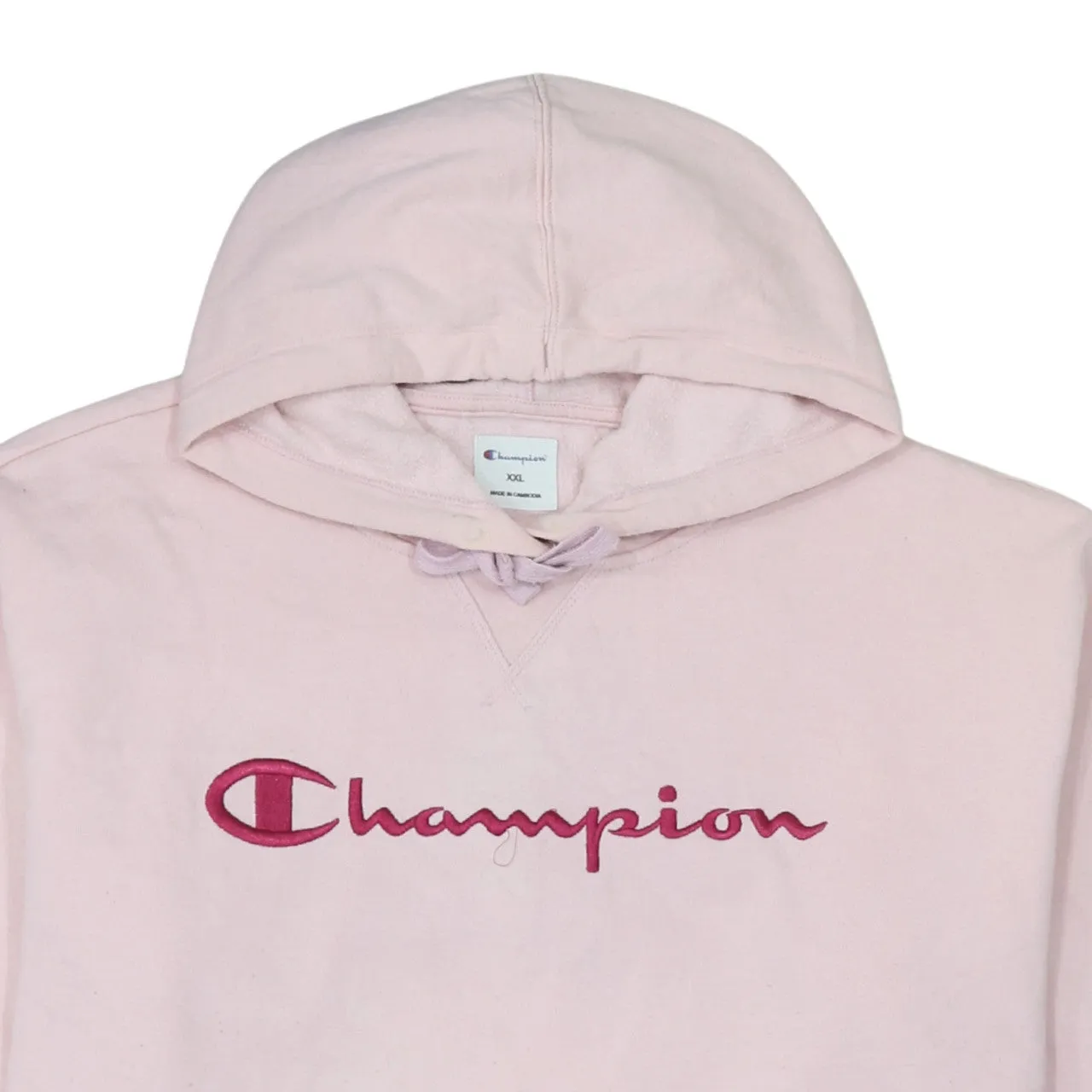 Champion Light Pink Hoodie Women’s XXLarge Embroidered Script Logo Front Pocket Pullover Sweatshirt sold by Vintage Club product image thumbnail 3