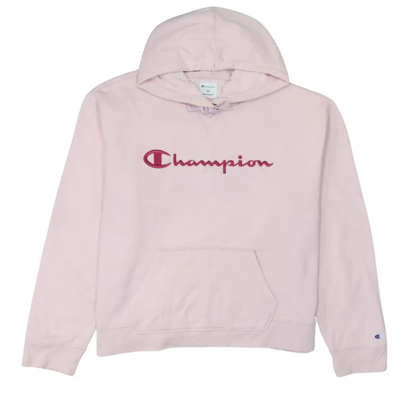 Champion 90's Spellout Pullover Hoodie XXLarge (2XL) Pink sold by Vintage Club