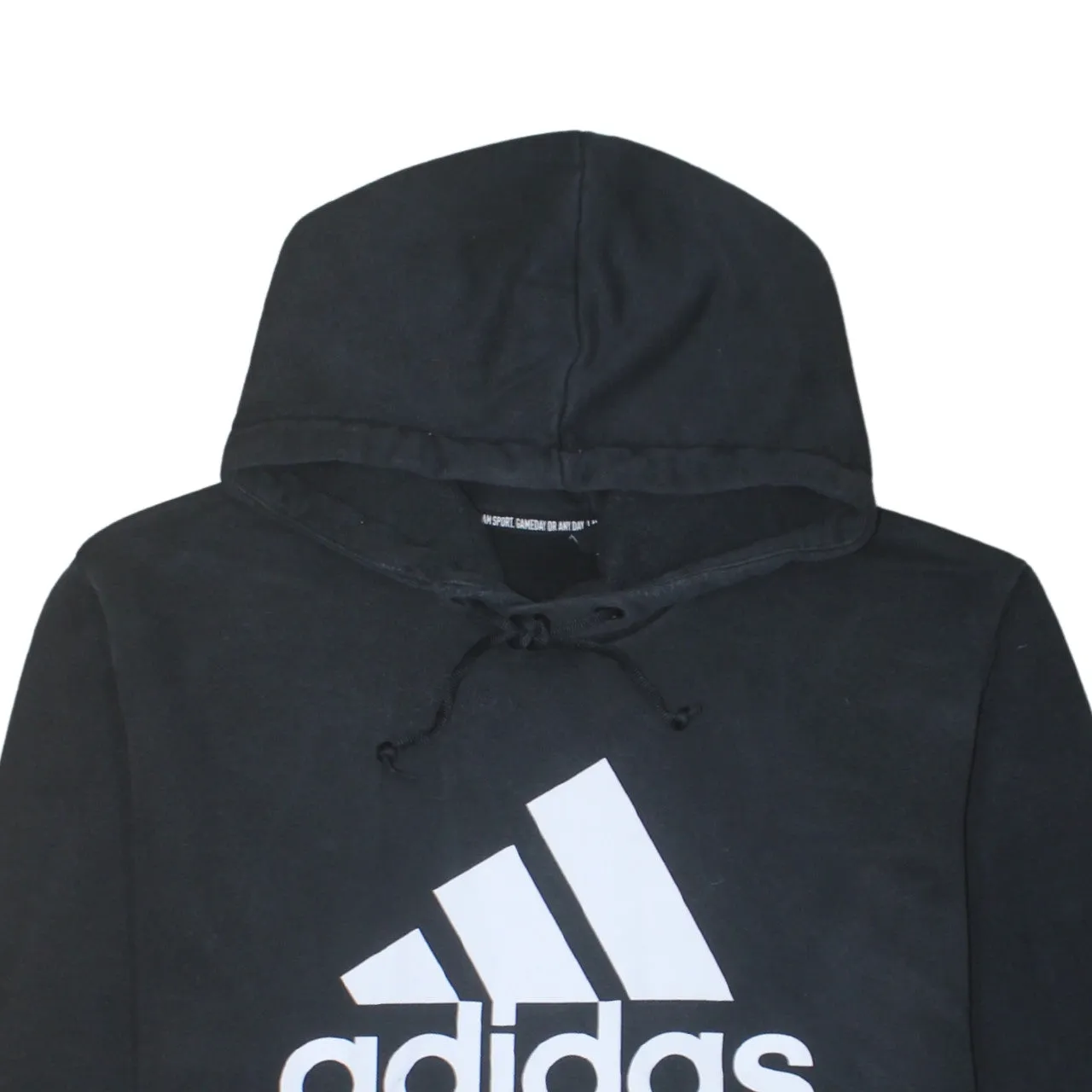 Adidas Black Hoodie Women’s XXLarge Printed Big Logo Front Pocket Pullover Sweatshirt sold by Vintage Club product image thumbnail 3