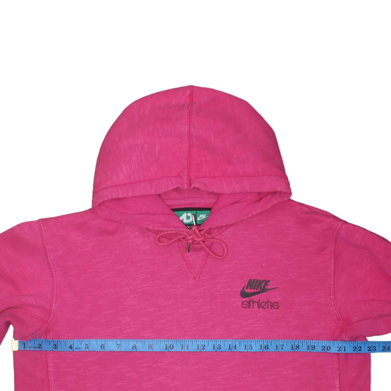 Nike Pink Hoodie Men's Medium Embroidered Athlete Logo Drawstring Hood Front Pocket Sweatshirt sold by Vintage Club product image thumbnail 5