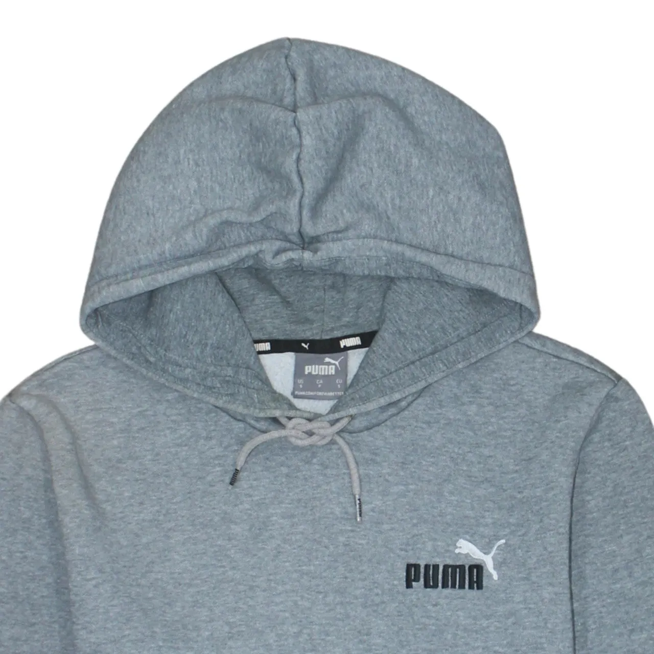 Puma Grey Hoodie Men's Small Embroidered Chest Logo Drawstring Hood Front Pocket Sweatshirt sold by Vintage Club product image thumbnail 3
