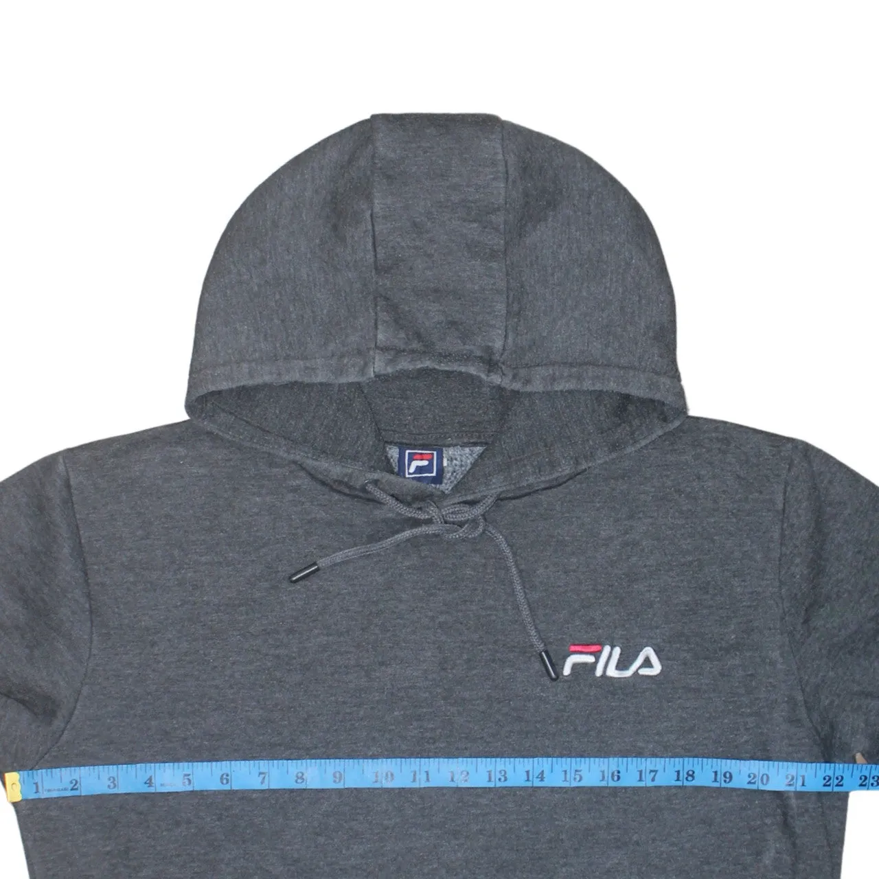 Fila 90's Drawstring Pockets Pullover Hoodie Medium Grey sold by Vintage Club product image thumbnail 5