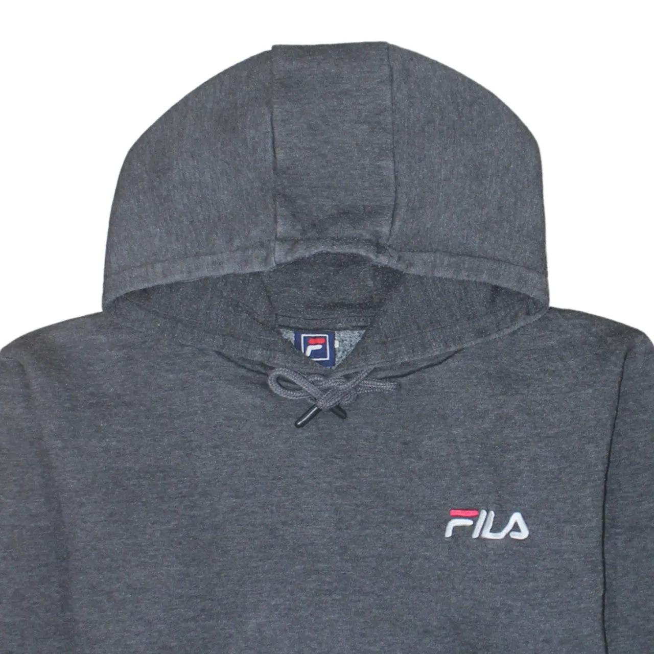 Fila 90's Drawstring Pockets Pullover Hoodie Medium Grey sold by Vintage Club product image thumbnail 3