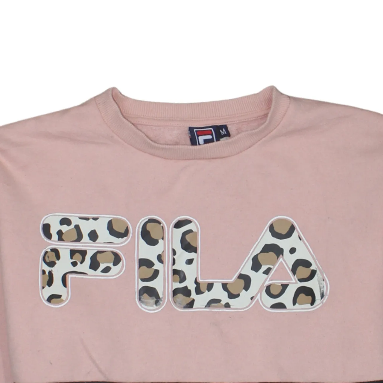 Fila Pink Colour Block Sweatshirt Women's Medium Leopard Logo Crewneck Pullover Jumper sold by Vintage Club product image thumbnail 3