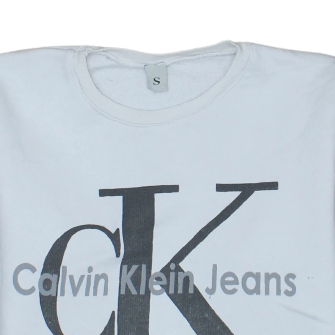 Calvin Klein 90's Spellout Crew Neck Sweatshirt Small White sold by Vintage Club product image thumbnail 3