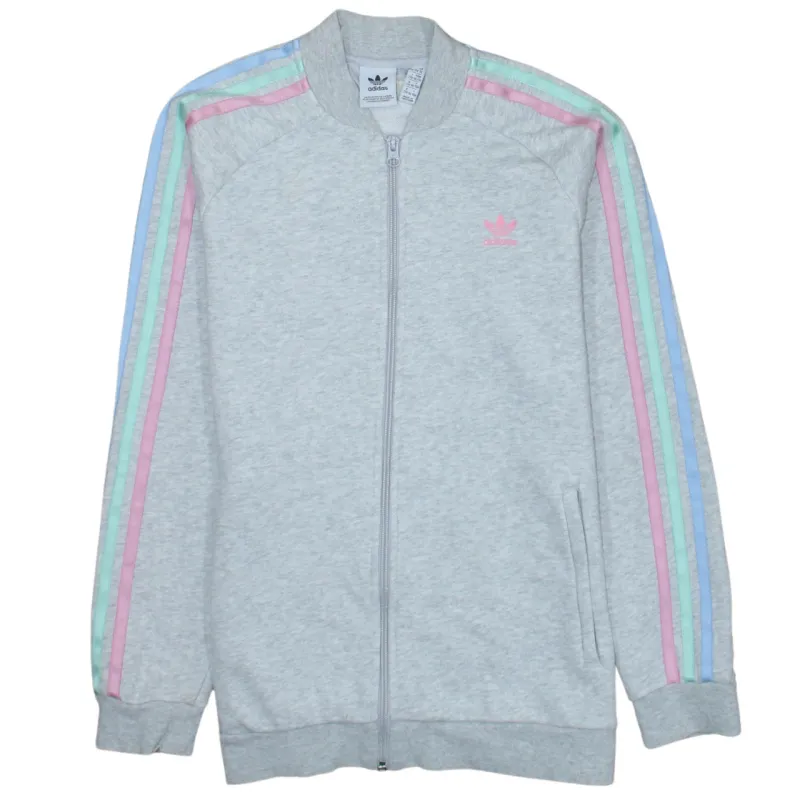 Adidas 90's Striped Sleeve Full Zip Up Sweatshirt XLarge Grey sold by Vintage Club