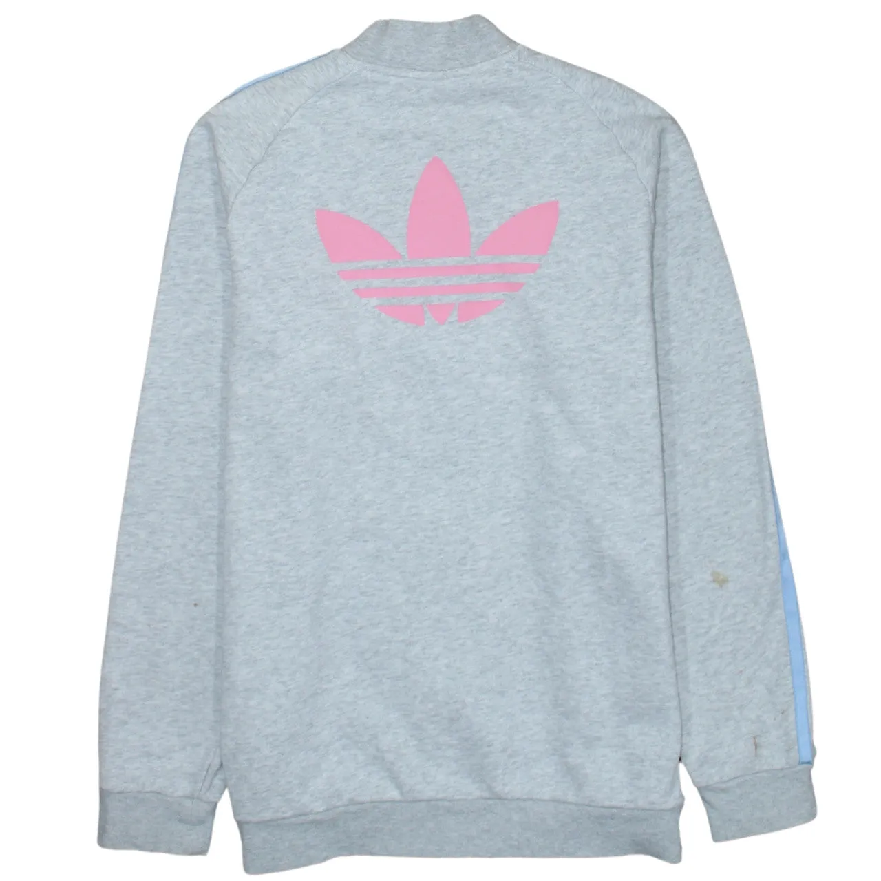 Adidas Light Grey Track Jacket Women’s XLarge Pastel Three Stripe Printed Trefoil Sweatshirt sold by Vintage Club product image thumbnail 2
