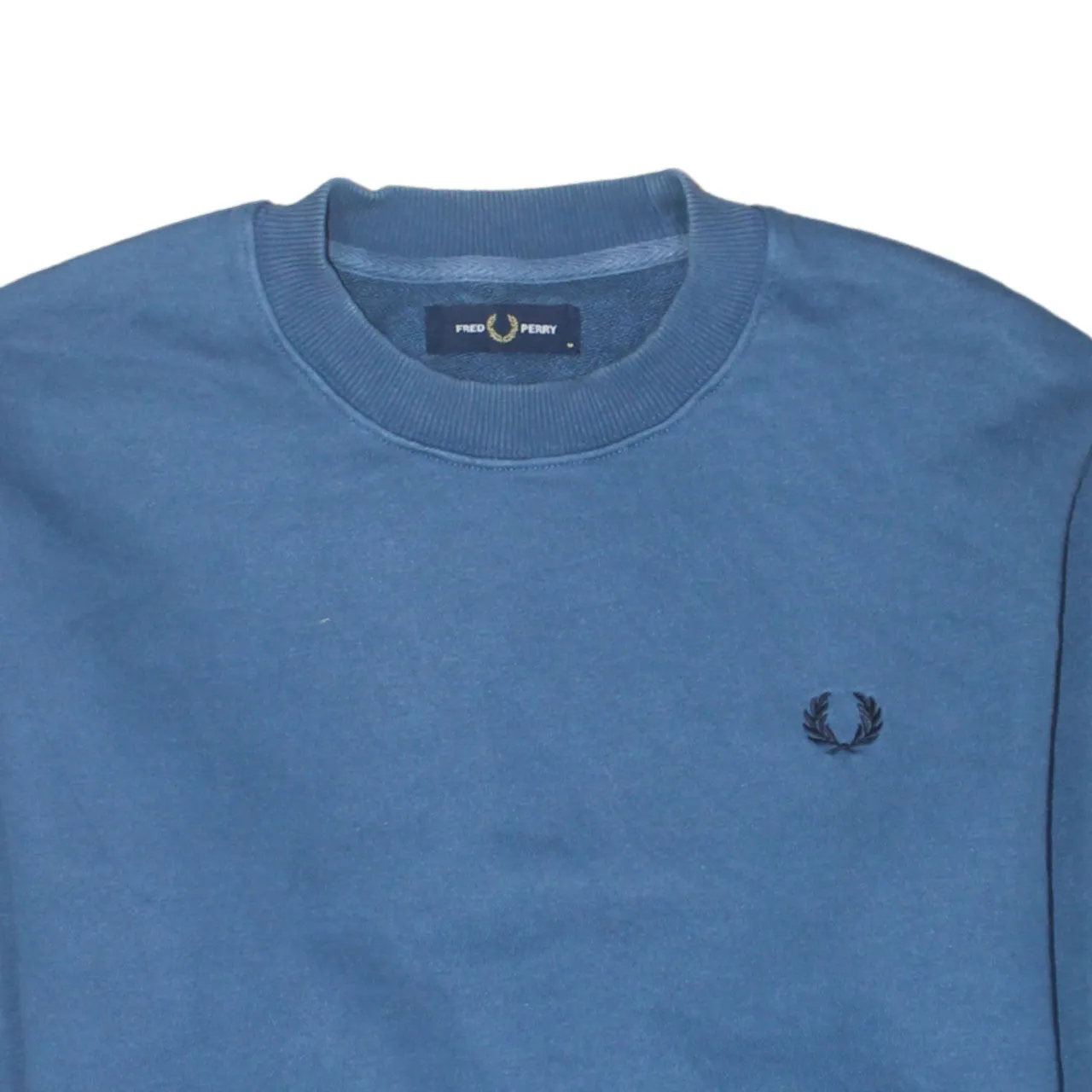 Fred Perry Blue Sweatshirt Men's Medium Embroidered Laurel Wreath Logo Crewneck Pullover sold by Vintage Club product image thumbnail 3