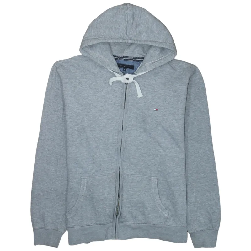 Tommy Hilfiger 90's Drawstring Pockets Full Zip Up Hoodie XLarge Grey made by Tommy Hilfiger