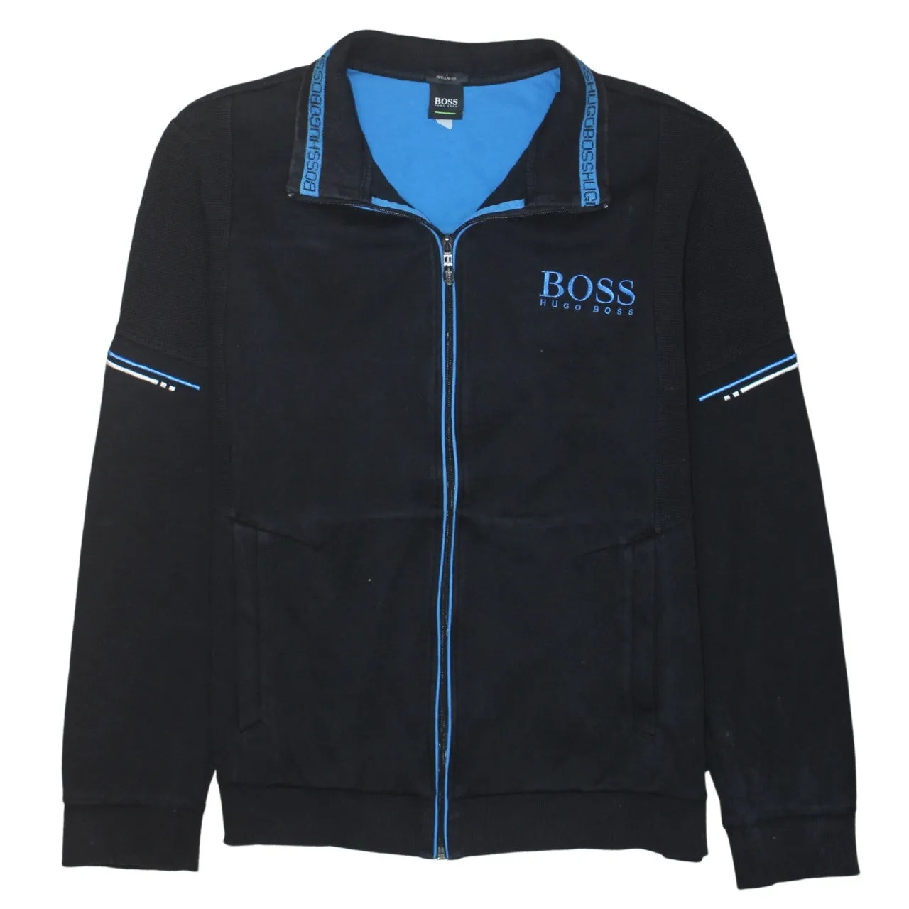 HUGO BOSS 90's Lightweight Full Zip Up Sweatshirt XXLarge (2XL) Black sold by Vintage Club