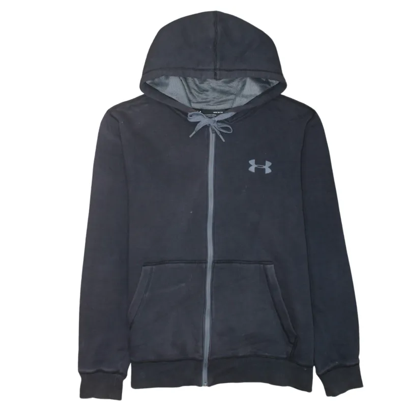 Under Armour 90's Drawstring Pockets Full Zip Up Hoodie Medium Black sold by Vintage Club