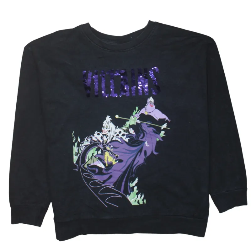 Disney 90's Lightweight Crew Neck Sweatshirt Medium Black made by Disney