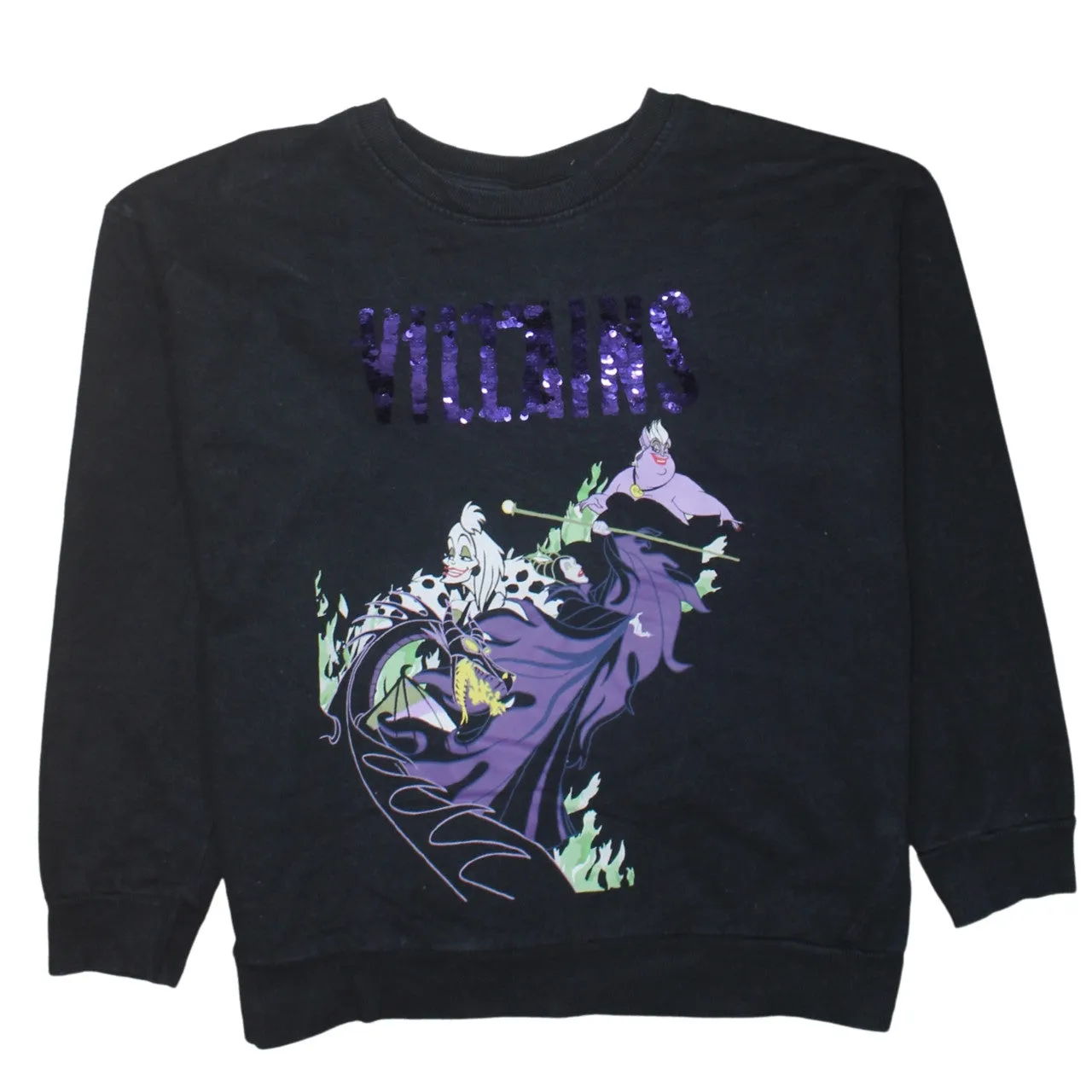 Disney 90's Lightweight Crew Neck Sweatshirt Medium Black sold by Vintage Club