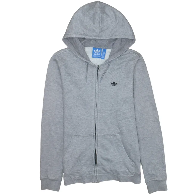 Adidas 90's Drawstring Pockets Full Zip Up Hoodie XSmall Grey sold by Vintage Club