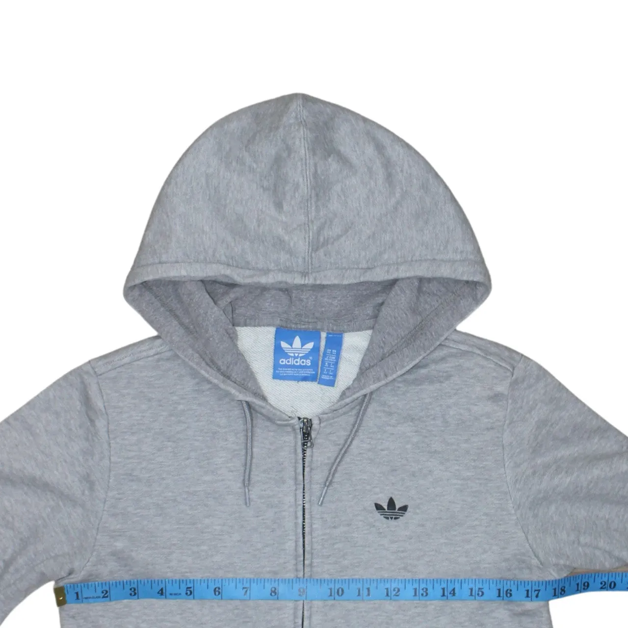 Adidas 90's Drawstring Pockets Full Zip Up Hoodie XSmall Grey sold by Vintage Club product image thumbnail 5