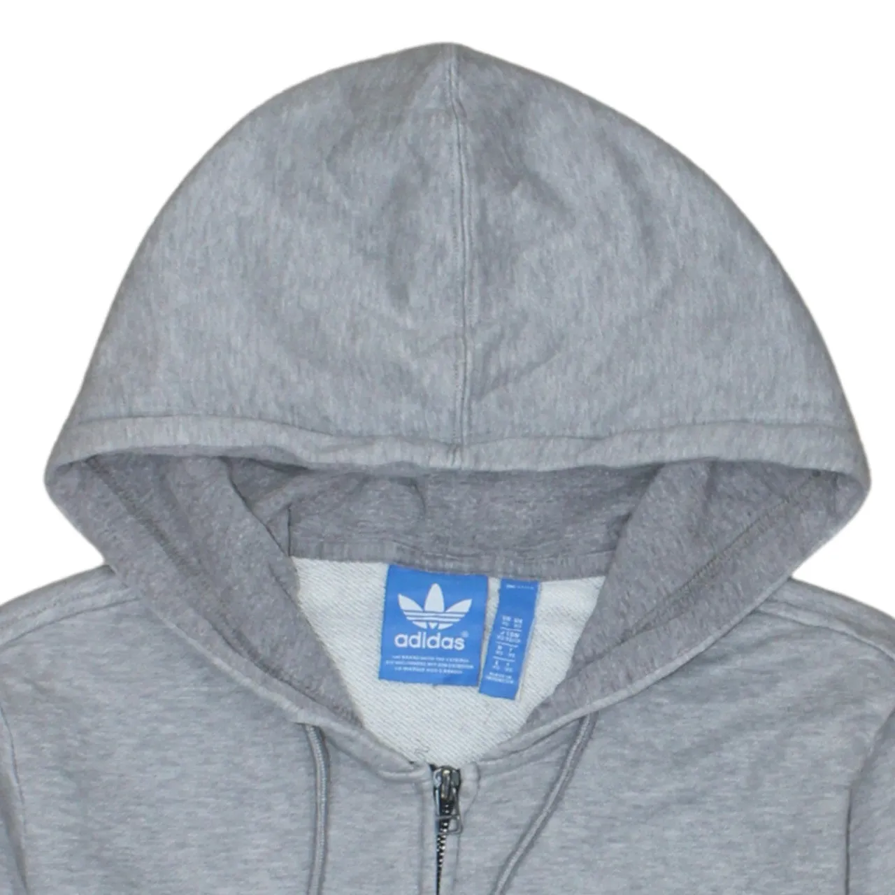 Adidas 90's Drawstring Pockets Full Zip Up Hoodie XSmall Grey sold by Vintage Club product image thumbnail 3
