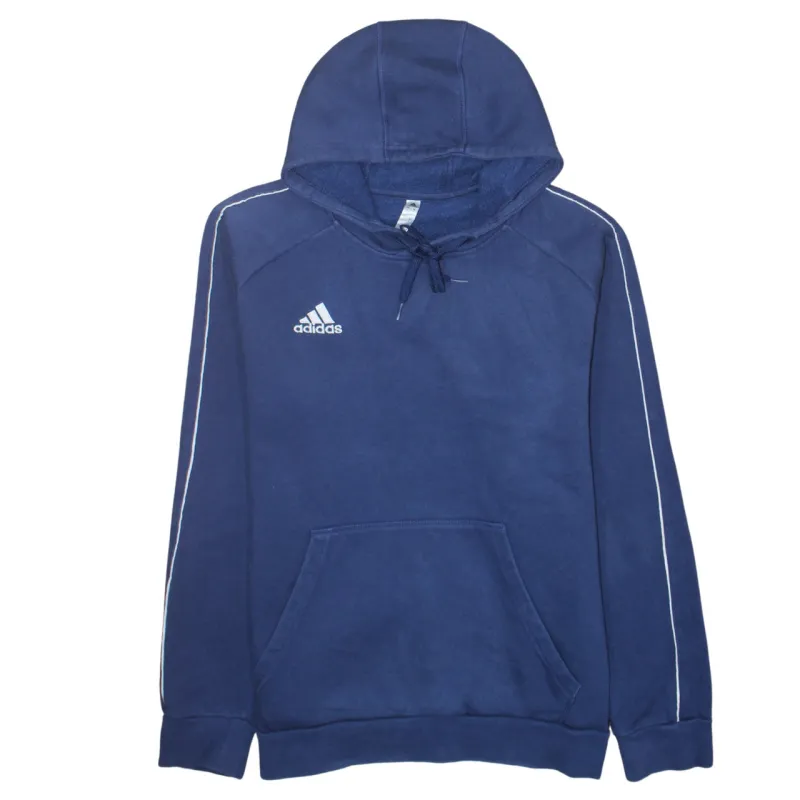 Adidas 90's Drawstring Pockets Pullover Hoodie Large Navy Blue made by Adidas