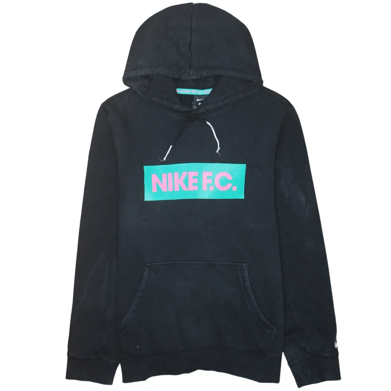 Nike 90's Spellout Pullover Hoodie Large Black sold by Vintage Club